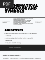 Lesson 2 - Mathematical Language and Symbols