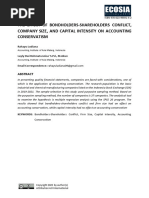 The Effect of Bondholders-Shareholders Conflict, Company Size, and Capital Intensity On Accounting Conservatism