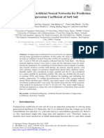 Development of Artificial Neural Networks For Prediction of Compression Coefficient of Soft Soil