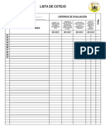 Lista de Cotejo de 1°