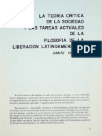 Dante Polimeni La Teoría Crítica y Las Tareas de La Filosofía de La Liberación 1979