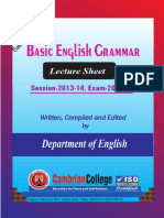 Basic English Grammar Lecture Sheet 0