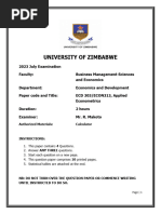 University of Zimbabwe: Authorized Materials: Calculator