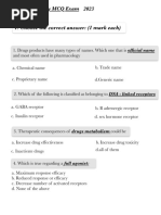 Pharmacology (Final MCQ Exam) (2023) 2