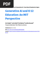 MIT Generative AI and K-12 Education