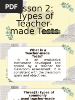 Types of Teacher-Made Tests