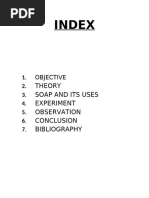 Index: Theory Soap and Its Uses Experiment Observation Conclusion Bibliography