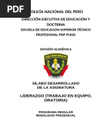 Silabo Liderazgo (Trabajo en Equipo - Oratoria)