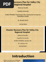 Assessment 3 NURS-FPX4060-Disaster Recovery Plan For Valley City Regional Hospital