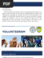 Lesson 3 - Volunteerism