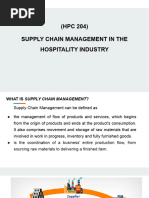 (HPC 204) Supply Chain Management in The Hospitality Industry