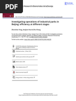 Investigating Operations of Industrial Parks in Beijing Efficiency at Different Stages