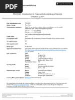 FNCE3001 Introduction To Financial Instruments and Markets Semester 2 2024 Bentley Perth Campus FO