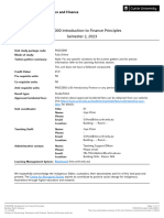 FNCE2000 Introduction To Finance Principles Semester 2 2023 Bentley Perth Campus FO