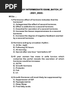 Physiology Intermediate Exam 97