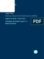 9FM0 Topic Test - CP - 2 - Complex Numbers (Year 1) MS PDF