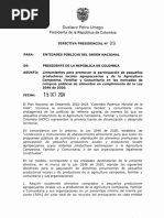 DIRECTIVA PRESIDENCIAL No. 09 DEL 15 DE OCTUBRE DE 2024