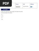 SAT QB - Geometry Area Volume Circle Easy and Medium