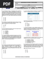 3 LISTA DE EXERCÍCIOS - QUÍMICA GERAL E ANALÍTICA - EQUILÍBRIO IÔNICO E ESCALA DE PH