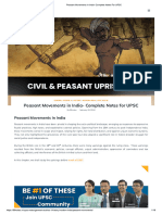 Peasant Movements in India - Complete Notes For UPSC