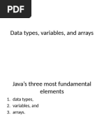 JAVA - 3 - Data Types Variables and Arrays