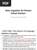 Basic Linguistics For Primary School Teachers