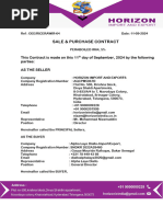 Sale & Purchase Contract: This Contract Is Made On This 11 Day of September, 2024 by The Following Parties: As The Seller