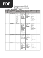 Week 9 Year 2 English Lesson Plan