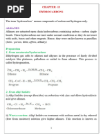 Hydrocarbons Notes