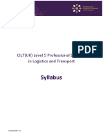 CILT (UK) Level 5 Professional Diploma in Logistics and Transport - Syllabus