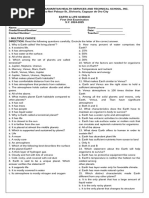 1ST Unit Exam Earth Life Science Earth Science - Final