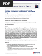 Stressors, Perceived Stress Responses, and Coping Strategies in Professional Esports Players: A Qualitative Study