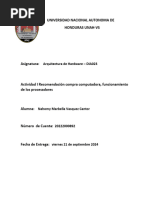 Actividad I - Recomendación Compra Computadora, Funcionamiento de Los Procesadores