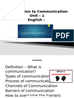 A. Introduction To Communication - Unit 1