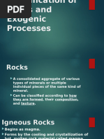 Classification of Rock and Exogenic Processes