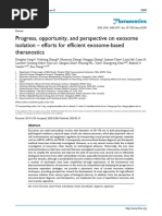 Progress, Opportunity, and Perspective On Exosome Isolation