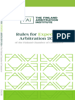 芬兰商会快速仲裁规则（FAI) Eng Rules for Expedited Arbitration 2024