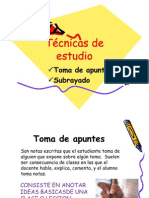 Técnicas de Estudio - Toma de Apuntes y El Subrayado