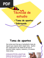 Técnicas de Estudio - Toma de Apuntes y El Subrayado