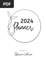 Black and White Simple Personal 2024 Year Calendar Planner