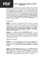 Contrato de Trabajo Por Obra Determinada o Servicio Especifico - Huaral