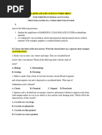 Earth and Life Science Work Sheet