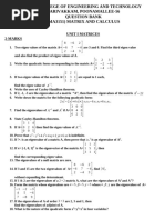 Ma3151 Matrix and Calculus Question Bank