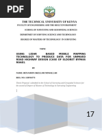 Using Lidar Based Mobile Mapping Technology To Produce Data For Unpaved Road Highway Design (Case of Eldoret Bypass Road) .