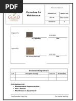 MTN-02-005 Procedure For Maintenance