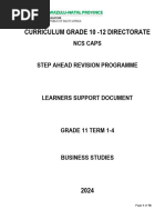 2024 Business Studies Learner Step Ahead Document Grade 11 2024 Final Version