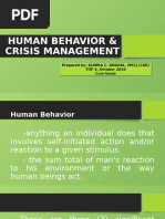 Human Behavior and Crisis Management