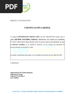 Formato Certificado Laboral.