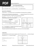 (Passwater) Notes Topic 1.5 Polynomial Functions and Complex Zeros