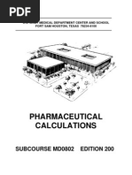 US Army Medical Course MD0802-200 - Pharmaceutical Calculations